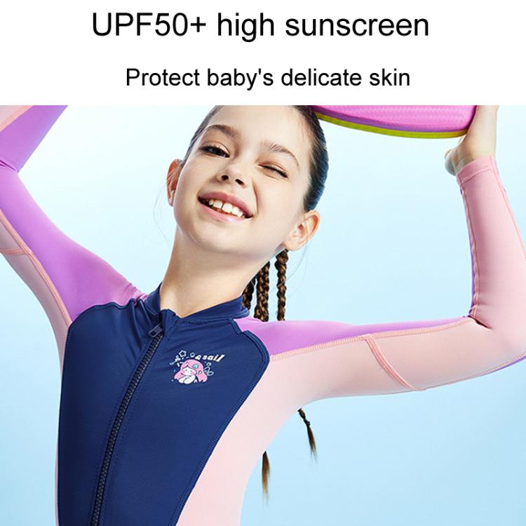DIVE & SAIL Children Outdoor Long Sleeve One-Piece Snorkeling Maternity Suit Kids Sunscreen Quick Dry Beach Swimsuit, S, M, L, XL, XXL