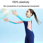 DIVE & SAIL Children Outdoor Long Sleeve One-Piece Snorkeling Maternity Suit Kids Sunscreen Quick Dry Beach Swimsuit, S, M, L, XL, XXL