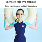DIVE & SAIL Children Outdoor Long Sleeve One-Piece Snorkeling Maternity Suit Kids Sunscreen Quick Dry Beach Swimsuit, S, M, L, XL, XXL