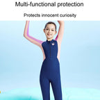 DIVE & SAIL Children Outdoor Long Sleeve One-Piece Snorkeling Maternity Suit Kids Sunscreen Quick Dry Beach Swimsuit, S, M, L, XL, XXL