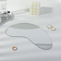 Acrylic Mirror Reflective Tray Display Jewelry Photo Props Photography Background Decoration, 27x12cm Crescent, 24x14cm Corrugated, 22x17cm Irregular Shape