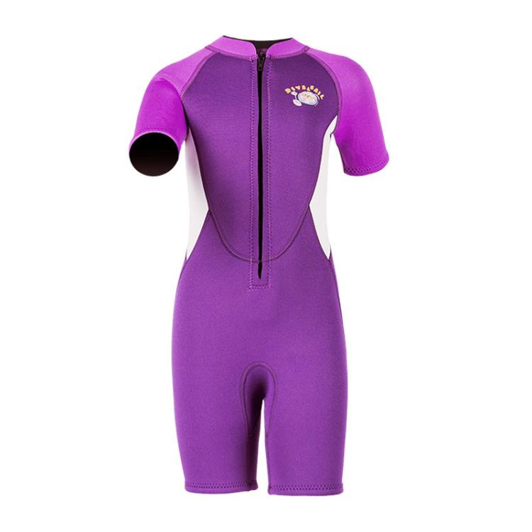 DIVE & SAIL 2.5MM Short Sleeve One-Piece Warm Kids Wetsuit Snorkeling Cold Resistant Swimsuit, S, M, L, XL, XXL