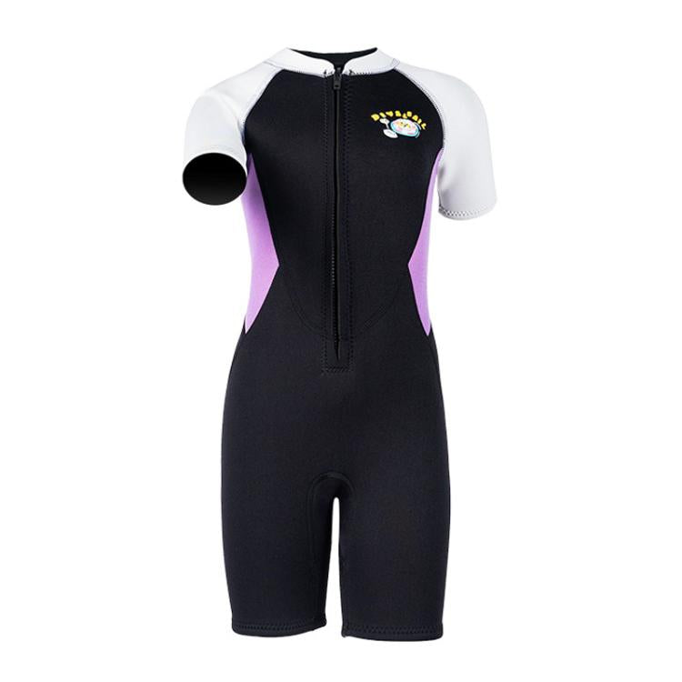 DIVE & SAIL 2.5MM Short Sleeve One-Piece Warm Kids Wetsuit Snorkeling Cold Resistant Swimsuit, S, M, L, XL, XXL