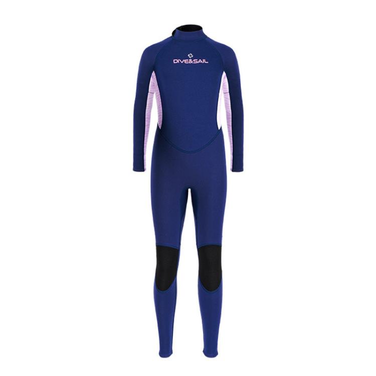 DIVE & SAIL 2.5MM Kids Long Sleeve One-Piece Wetsuit Youth Warm Snorkeling Surf Suit, 8, 10, 12, 14, 16