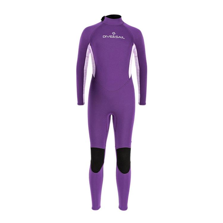 DIVE & SAIL 2.5MM Kids Long Sleeve One-Piece Wetsuit Youth Warm Snorkeling Surf Suit, 8, 10, 12, 14, 16