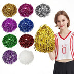 3pcs Shining Metallic Foil Cheerleader Pompoms With Finger Ring Cheerleading Hand Shake Flower Ball For Dance Performance, Medium Gold, Medium Silver, Medium Green, Large Gold, Large Silver, Large Green, Medium Embossed Colorful Clouds                 ...