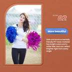 3pcs Shining Metallic Foil Cheerleader Pompoms With Finger Ring Cheerleading Hand Shake Flower Ball For Dance Performance, Medium Gold, Medium Silver, Medium Green, Large Gold, Large Silver, Large Green, Medium Embossed Colorful Clouds                 ...