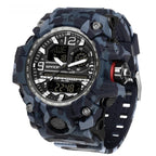 SANDA 3359 Outdoor Sports Watch Waterproof Camouflage Electronic Watch, Black, Black White, Gray Black, Gray White, Green Black, Green White, Yellow Black, Yellow White