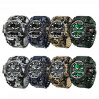 SANDA 3359 Outdoor Sports Watch Waterproof Camouflage Electronic Watch, Black, Black White, Gray Black, Gray White, Green Black, Green White, Yellow Black, Yellow White