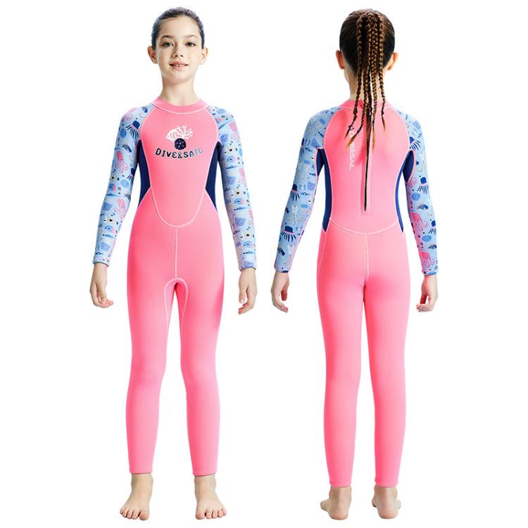 DIVE & SAIL M155589K 2.5MM One-Piece Warm Kids Wetsuit Long Sleeve Snorkeling Surf Suit, S, M, L, XL, XXL