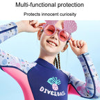 DIVE & SAIL M155589K 2.5MM One-Piece Warm Kids Wetsuit Long Sleeve Snorkeling Surf Suit, S, M, L, XL, XXL