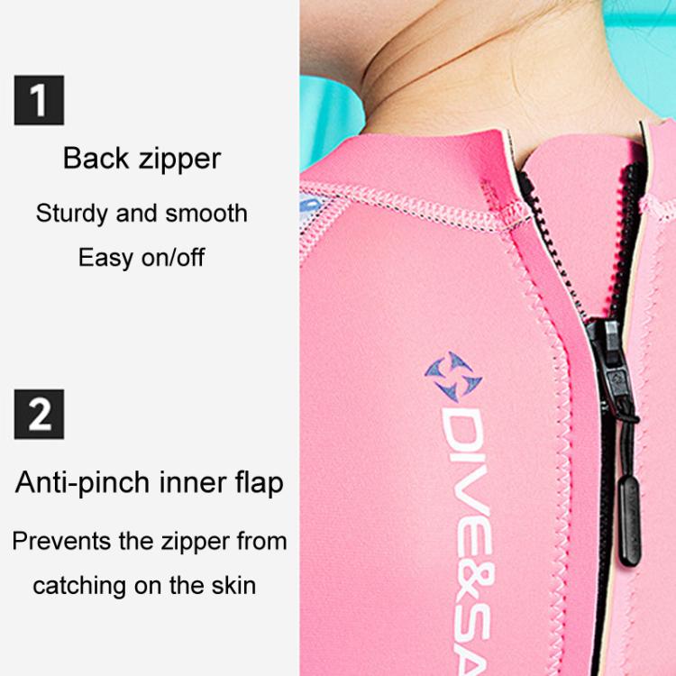 DIVE & SAIL M155589K 2.5MM One-Piece Warm Kids Wetsuit Long Sleeve Snorkeling Surf Suit, S, M, L, XL, XXL