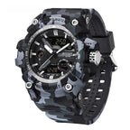 SANDA 3355 Camouflage Multifunction Watch Alarm Clock Waterproof Electronic Watch, Black, Black White, Green Black, Green White, Gray Black, Gray White, Yellow Black, Yellow White