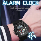 SANDA 3372 Dual Display Chronograph Alarm Clock Electronic Watch Outdoor Waterproof Luminous Sports Watch, Black, Black White, Army Green, Black Blue, Red, Orange