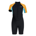 DIVE & SAIL 2.5mm Kids Warm Short Sleeve One-Piece Wetsuit Youth Snorkeling Surf Suit, 8, 10, 12, 14, 16