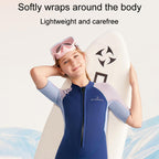 DIVE & SAIL 2.5mm Kids Warm Short Sleeve One-Piece Wetsuit Youth Snorkeling Surf Suit, 8, 10, 12, 14, 16