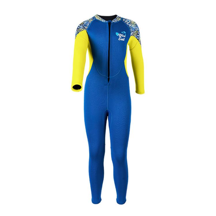 DIVE & SAIL 2.5MM Children Thickened Warm One-Piece Long Sleeve Wetsuit Anti-Cold Snorkeling Surf Suit, S, M, L, XL, XXL