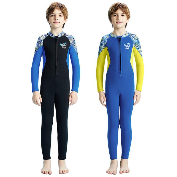 DIVE & SAIL 2.5MM Children Thickened Warm One-Piece Long Sleeve Wetsuit Anti-Cold Snorkeling Surf Suit, S, M, L, XL, XXL
