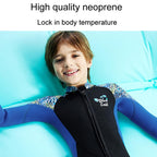 DIVE & SAIL 2.5MM Children Thickened Warm One-Piece Long Sleeve Wetsuit Anti-Cold Snorkeling Surf Suit, S, M, L, XL, XXL