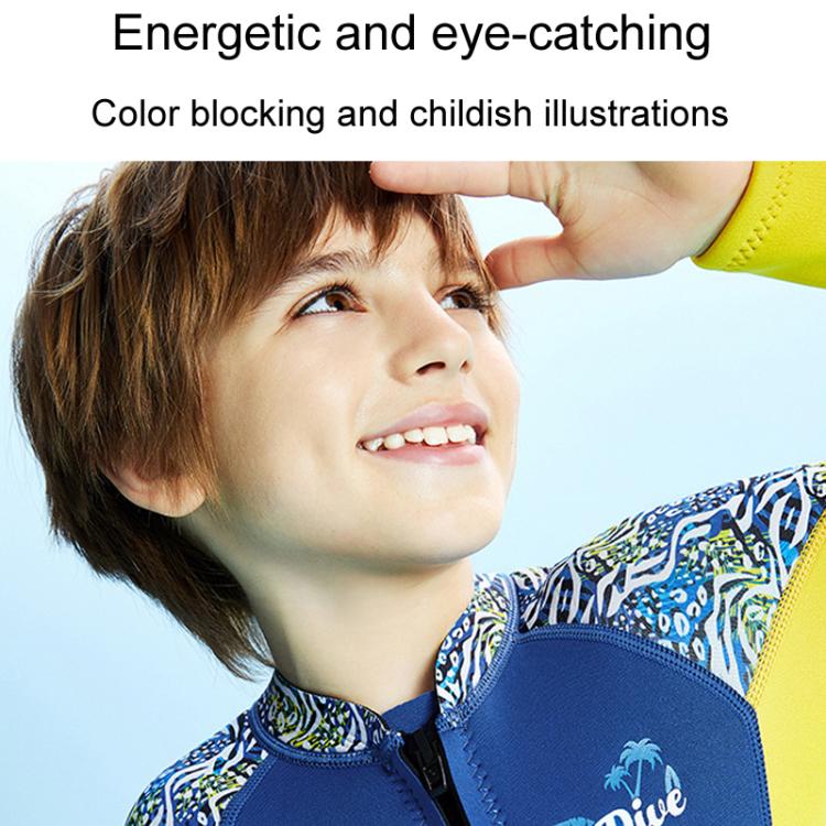 DIVE & SAIL 2.5MM Children Thickened Warm One-Piece Long Sleeve Wetsuit Anti-Cold Snorkeling Surf Suit, S, M, L, XL, XXL