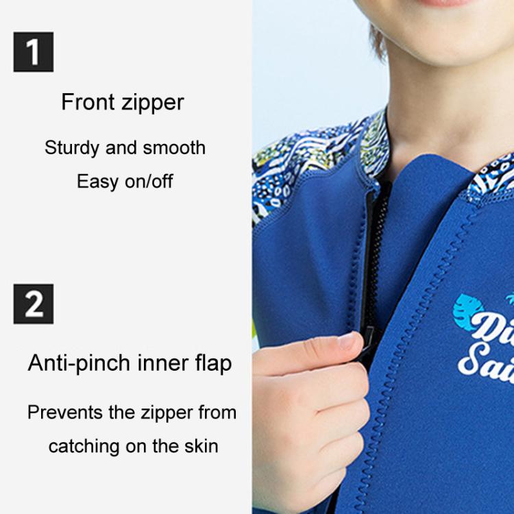 DIVE & SAIL 2.5MM Children Thickened Warm One-Piece Long Sleeve Wetsuit Anti-Cold Snorkeling Surf Suit, S, M, L, XL, XXL