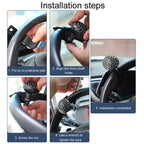 Car Steering Wheel Booster Non-Slip One-Handed Turning Assistant Ball, Mahogany-Massage Model, Black-Massage Model, Carbon Fiber Pattern-Massage Model