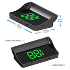 W1 Car HUD Head-up Display GPS Speedometer Speed Display, KM, MPH