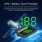 W1 Car HUD Head-up Display GPS Speedometer Speed Display, KM, MPH
