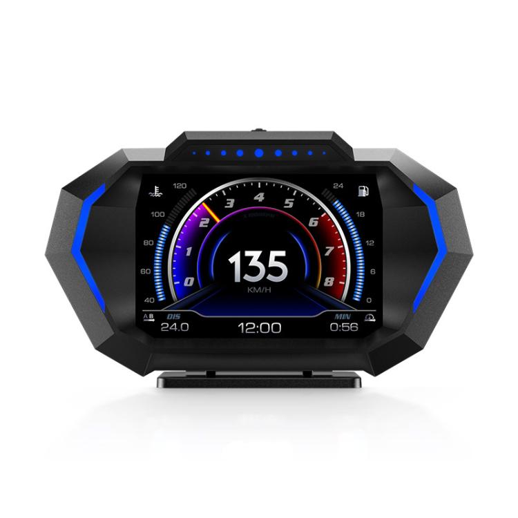 P24 Multifunctional Car HUD Head-up Display OBD+GPS Digital Speedometer Slope Meter, P24