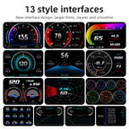 P24 Multifunctional Car HUD Head-up Display OBD+GPS Digital Speedometer Slope Meter, P24