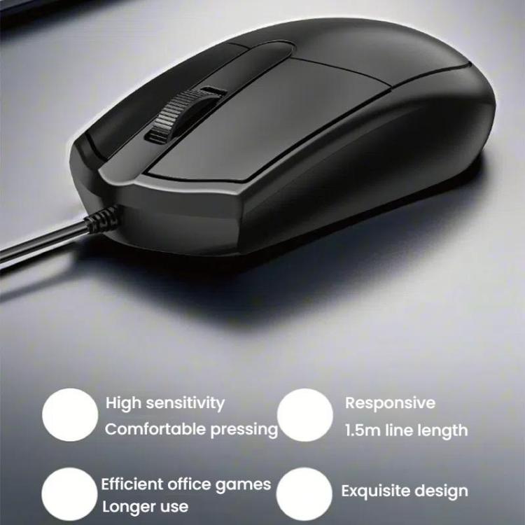 Chasing Leopard 316 1.5m Office Home Wired USB Optical Computer Mouse, 316