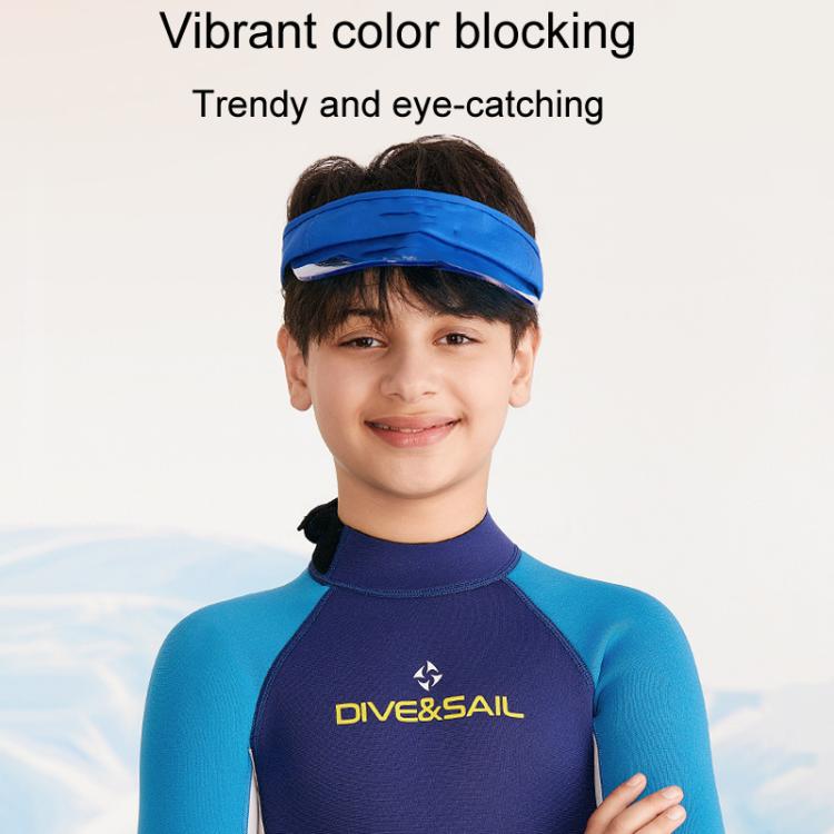 DIVE & SAIL 2.5MM Kids Short Sleeve Warm One-Piece Wetsuit Youth Snorkeling And Surfing Pants, 8, 10, 12, 14, 16