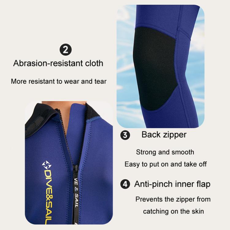DIVE & SAIL 2.5MM Kids Short Sleeve Warm One-Piece Wetsuit Youth Snorkeling And Surfing Pants, 8, 10, 12, 14, 16