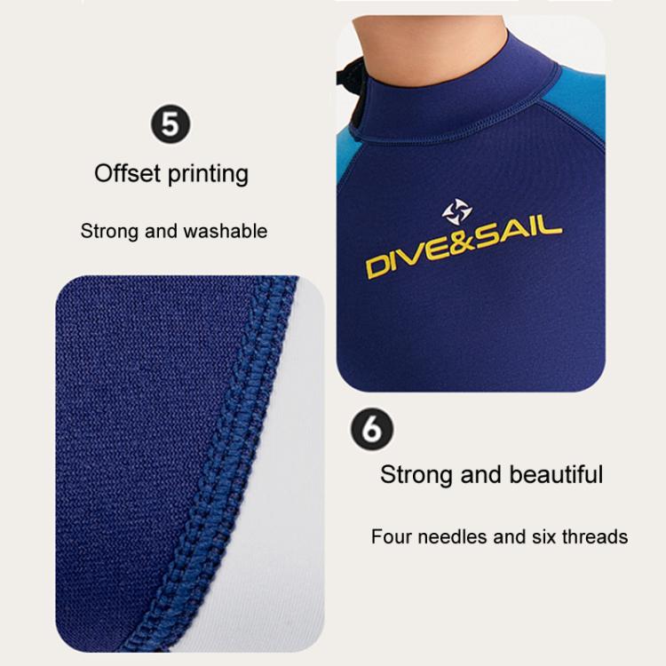 DIVE & SAIL 2.5MM Kids Short Sleeve Warm One-Piece Wetsuit Youth Snorkeling And Surfing Pants, 8, 10, 12, 14, 16