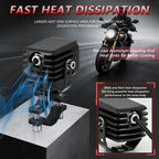 40W Motorcycle Wired Switch Integrated Waterproof Demon Eye Spotlight, Red Light