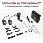 40W Motorcycle Wired Switch Integrated Waterproof Demon Eye Spotlight, Red Light