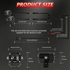 40W Motorcycle Wired Switch Integrated Waterproof Demon Eye Spotlight, Red Light