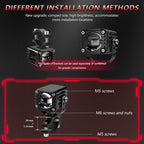 40W Motorcycle Wired Switch Integrated Waterproof Demon Eye Spotlight, Red Light