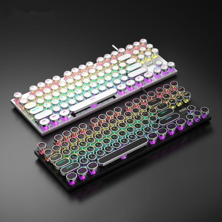 iMICE GK-800 87 Keys USB Wired RGB Round Keycap Mechanical Keyboard, GK-800