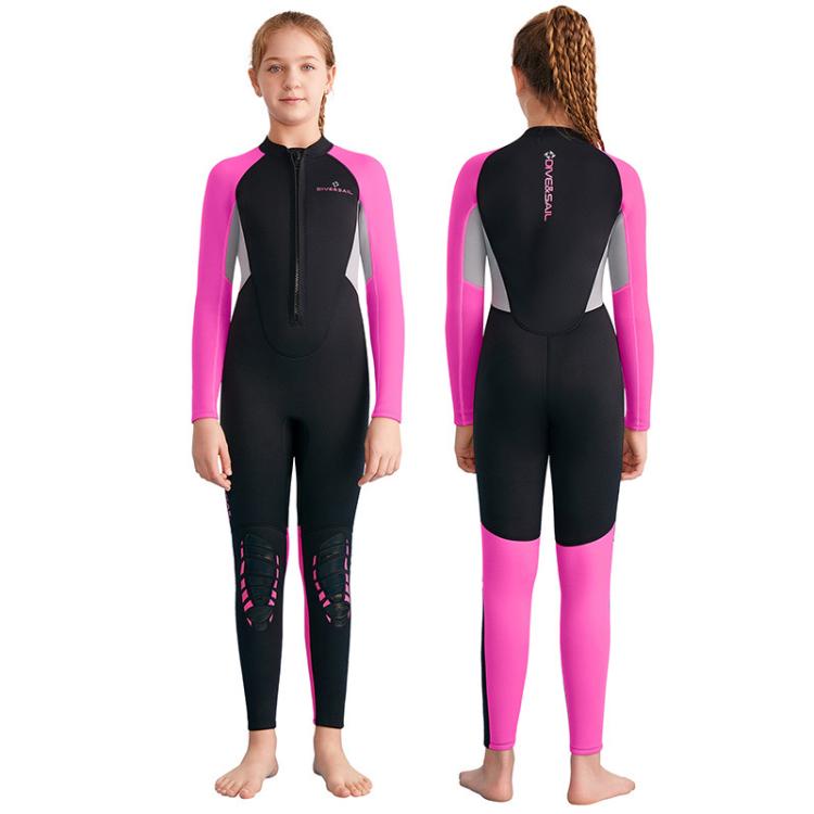 DIVE & SAIL 2.5MM Kids One-Piece Warm Swimsuit Youth Long Sleeve Snorkeling Surfing Suit, 8, 10, 12, 14, 16