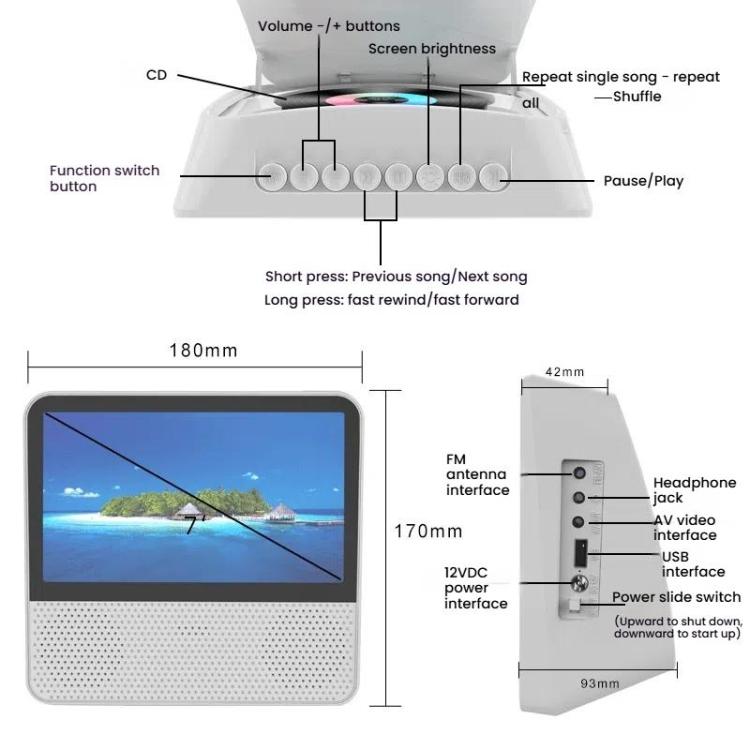 Kecag KC-906 Home Portable Mobile DVD Player VCD Video Player, EU Plug, US Plug, UK Plug, AU Plug