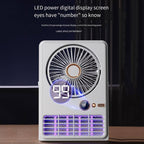 2-in-1 Household Electric Fan Mosquito Killer Lamp LED Digita lDesktop Fan, Plug-in Black, Plug-in White, 3000mAh Black, 3000mAh White