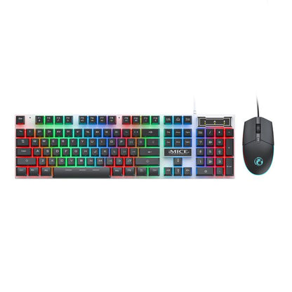 iMICE AN-350 Suspended Keycaps Mechanical Feeling Glowing Wired Gaming Keyboard and Mouse Set