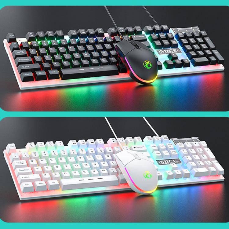 iMICE AN-350 Suspended Keycaps Mechanical Feeling Glowing Wired Gaming Keyboard and Mouse Set