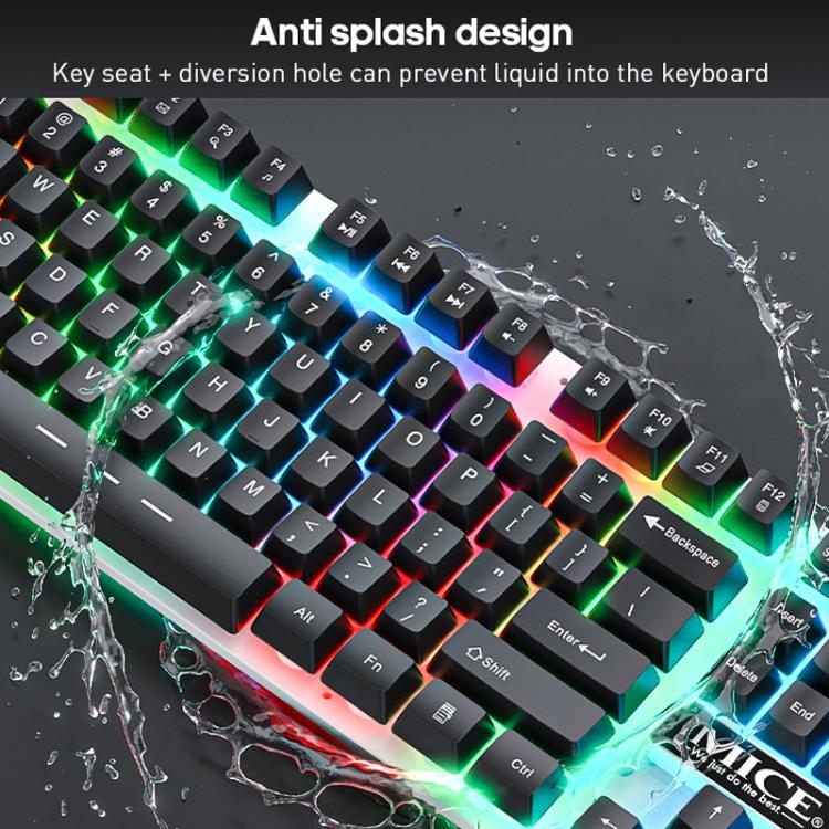 iMICE AN-350 Suspended Keycaps Mechanical Feeling Glowing Wired Gaming Keyboard and Mouse Set