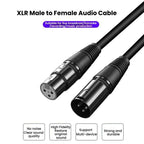 VEGGIEG Male to Female Microphone Stereo Microphone Cable Amplifier XLR Balanced Copper Cannon Audio Cable, 0.3m, 0.5m, 1m, 1.5m, 2m, 3m, 5m, 8m, 10m, 15m, 20m