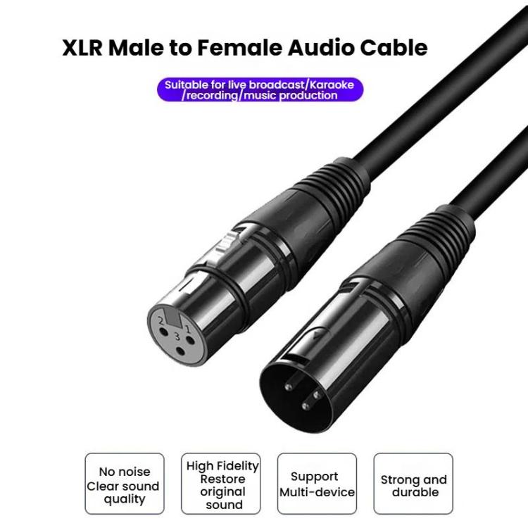 VEGGIEG Male to Female Microphone Stereo Microphone Cable Amplifier XLR Balanced Copper Cannon Audio Cable, 0.3m, 0.5m, 1m, 1.5m, 2m, 3m, 5m, 8m, 10m, 15m, 20m
