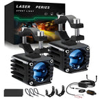 40W Motorcycle Wired Switch Integrated Waterproof Demon Eye Spotlight, Blue Light