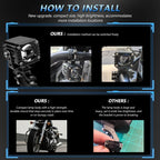 40W Motorcycle Wired Switch Integrated Waterproof Demon Eye Spotlight, Blue Light