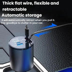100W Metal Car Retractable Cable Cigarette Lighter Charger, 8 Pin+TYPE-C, 8 Pin+8 Pin (2.4A), TYPE-C+TYPE-C (PD+QC)